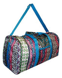 21 In Print Duffle, Overnight, Carry On Bag With Outside Pocket And Shoulder Strap (Blank - Boho