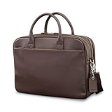 Samsonite Mens Leather Classic Double Compartment Briefcase Dark Brown