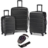 Samsonite Omni Hardside Nested Spinner Set Black with Luggage Scale Red/Black