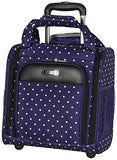 Kenneth Cole Reaction Dot Matrix 14" 600D Polka Dot Polyester 2-Wheel Underseater Carry-On, Navy