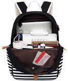 Canvas Travel Laptop Backpacks Womens College Backpack School Bag 15 inch USB Daypack Outdoor