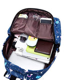 ABage Bookbag 3 Pieces Water Resistant Book Bag Student Laptop Backpack Travel Daypack, Dark Blue