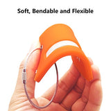 Silicone Luggage Tag With Name Id Card Perfect To Quickly Spot Luggage Suitcase (Plane 5Pcs Orange)