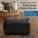 United States Marine Corps Army Heavyweight Canvas Messenger Shoulder Bag in Black & White