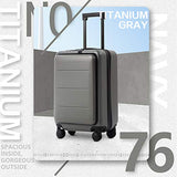 COOLIFE Luggage Suitcase Piece Set Carry On ABS+PC Spinner Trolley with Laptop pocket (Titanium gray, 20in(carry on))