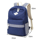 S Kaiko Canvas Backpack School Bakcpack For Women And Men Polka Dots And Stripe School Bag