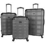 Ben Sherman Nottingham 24” Lightweight Embossed Pap 4-Wheel Upright Luggage, Charcoal