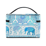 Makeup Bag Blue Paisley Elephant Travel Cosmetic Bags Organizer Train Case Toiletry Make Up Pouch