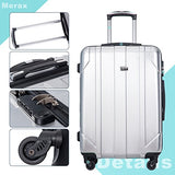 Merax 3 Piece P.E.T Luggage Set Eco-Friendly Light Weight Spinner Suitcase(Silver)