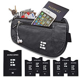 Zero Grid Money Belt w/RFID Blocking - Concealed Travel Wallet & Passport Holder