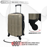 3 Pc Luggage Set Durable Lightweight Spinner Suitecase-Lug3-Gl8109-Champagne
