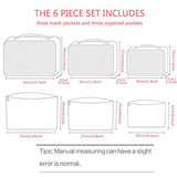 Unitravel 6 Set Packing Cubes Travel Luggage Organizer Compression Storage Bag
