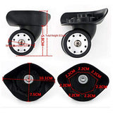 Doublelife 10x9.6x4.9cm Black Swivel Luggage Suitcase Caster Wheels with 4 Holes for Trolley 1 Left