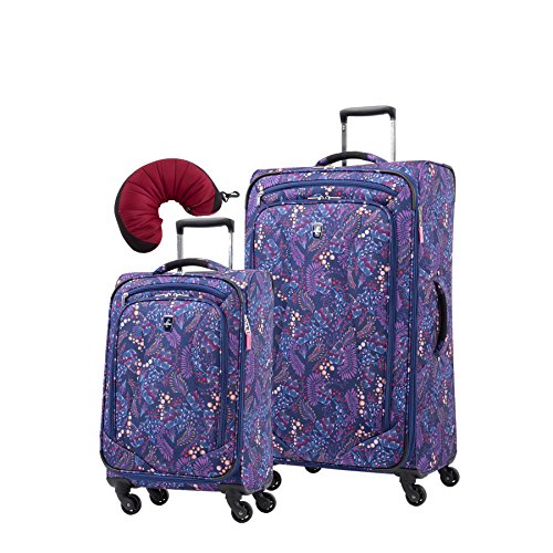 Atlantic Ultra Lite 4 | 21 And 28-Inch Expandable Spinners, Travel Pillow (Lulu Navy)