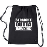 Backpack Stranger Straight Outta Hawkins Black Drawstring Backpack