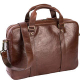 Boconi Becker Zip Leather 15" Laptop Briefcase, Business Computer Bag in Whiskey