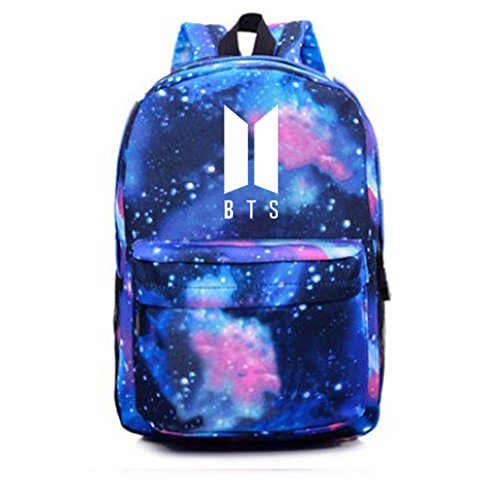 Bosunshine BTS Unisex Galaxy Space Shoulder Bag Backpack Daypack School Bag (Navy blue)