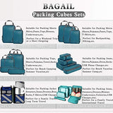 6 Set Packing Cubes,3 Various Sizes Travel Luggage Packing Organizers Black