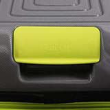 Hurley Suki Hardside Spinner Carry On Luggage 21", Light Grey/Neon
