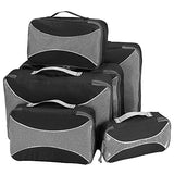 G4Free Packing Cubes 6pcs Set Travel Accessories Organizers Versatile Travel Packing Bags(Black)