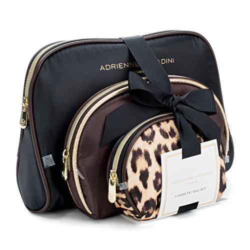 Adrienne Vittadini Cosmetic Makeup Bags: Compact Travel Toiletry Bag Set In Small, Medium And Large