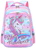 CAMTOP Girls Backpack for School, Girls Backpack with Lunch Box Kids BookBag Set for Elementary Middle School (y058-3/Cloud Rainbow)