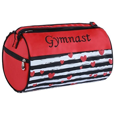 Sassi Designs Girls Red "Gymnastic" Fully Lined Small Roll Dance Duffel