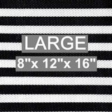 Travel Weekender Overnight Carry-on Shoulder Duffel Tote Bag (8" x 12" x 16 (Large), Black & White Stripes)