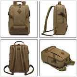 Laptop Backpack for Men,Kasqo Canvas Bookbag School Backpack for Adults,Work,Travel,Women Teacher w USB Port