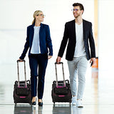 Zegur Quilted Rolling Underseat Carry-On Luggage - Wheeled Travel Tote Bag