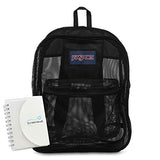 JanSport Mesh Pack Backpack Mesh Bag Black Bundle with a Lumintrail Memo Pad