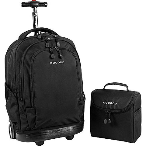 J World New York Setbeamer Rolling Backpack With Lunch Bag (Black)