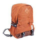 Damara Womens Preppy Casual Canvas Pu Spliced Computer Backpack,Brown