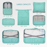 Packing Cubes 7 Pcs Travel Luggage Packing Organizers Set with Laundry Bag (Pale blue)
