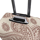 GIOVANIOR Henna Paisley Flower Luggage Cover Suitcase Protector Carry On Covers