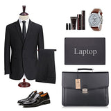On Sale S-Zone Mens Microfiber Leather Flapover Briefcase Messenger Bag Fit 14 Inch Laptop Bag