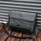 Babama Men Leather Messenger Bag Crossbody Shoulder Purse Briefcases Laptop Satchel Black