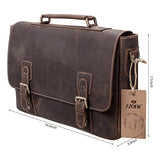 S-Zone Men'S Crazy-Horse Leather Business Briefcase Shoulder Laptop Bag