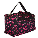 22" Fashion Multi Pocket Gym Dance Cheer Travel Carry On/Duffle Bag (Blank - Hot Lips)