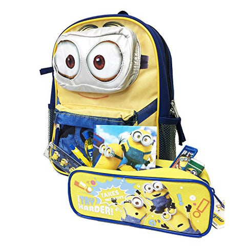 Licensed Despicable Me Minions 12" Small School Backpack W/Stationery And Pouch