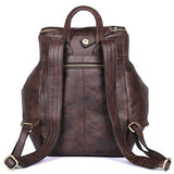 Clean Vintage Men'S Leather Backpack Daypack Hiking Travel Leather Bag