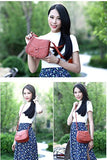BIBITIME Campus Preppy Shoulder Messenger Bag Hollow Clover Cross body Bag Travel Bag for Holiday