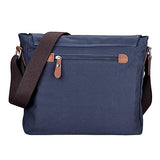 Aw 14" Vintage Canvas Cross Body Schoolbag Satchel Shoulder Messenger Bag Bookbag Men Women Student
