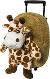 Kreative Kids Adorable Giraffe Plush Rolling Backpack W/ Shiny Eyes, Removable Stuffed Toy & Wheels