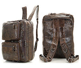 Berchirly Multifunction Genuine Leather Messenger Bag Rucksack Daypack Case