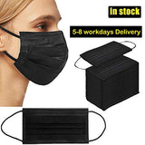 100PCS 3 ply black disposable face mask filter protection face masks
