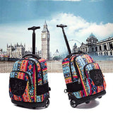 Qcc& Boys Girls Rolling School Backpack - High Capacity Outdoor Travelling Trolley Schoolbag