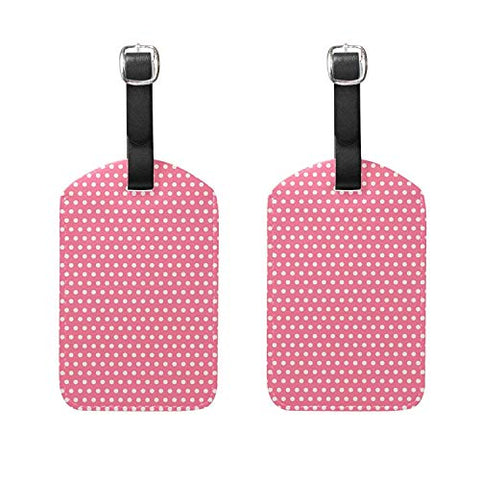 Set of 2 Luggage Tags Valentine's Dots Suitcase Labels Travel Accessories