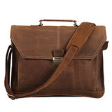 Polare Leather Men'S Briefcase/Laptop/Messenger Bag/Satchel Fit 16.5 Inch Laptop Tote