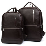 BOSTANTEN Leather Laptop Backpack Shoulder School Camping Travel Casual Bag Daypack for Men Coffee